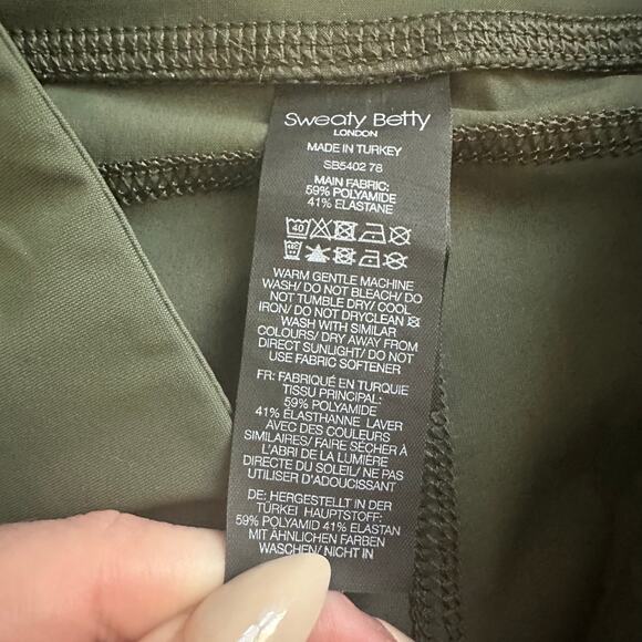 Sweaty Betty army green Zero Gravity 7/8 length legging pants size S - Picture 7 of 10
